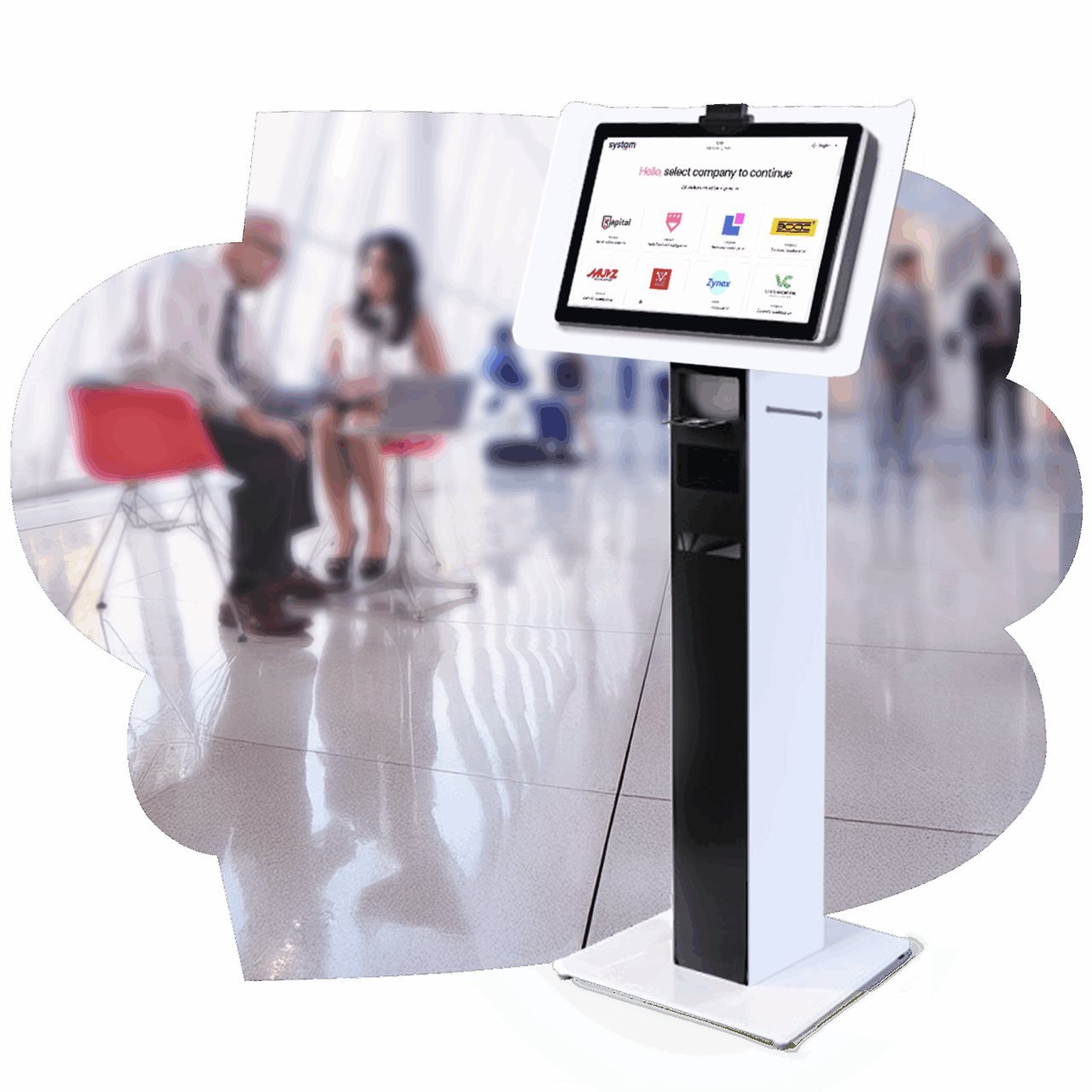Make an impact with custom kiosks and welcome visitors even without staff 