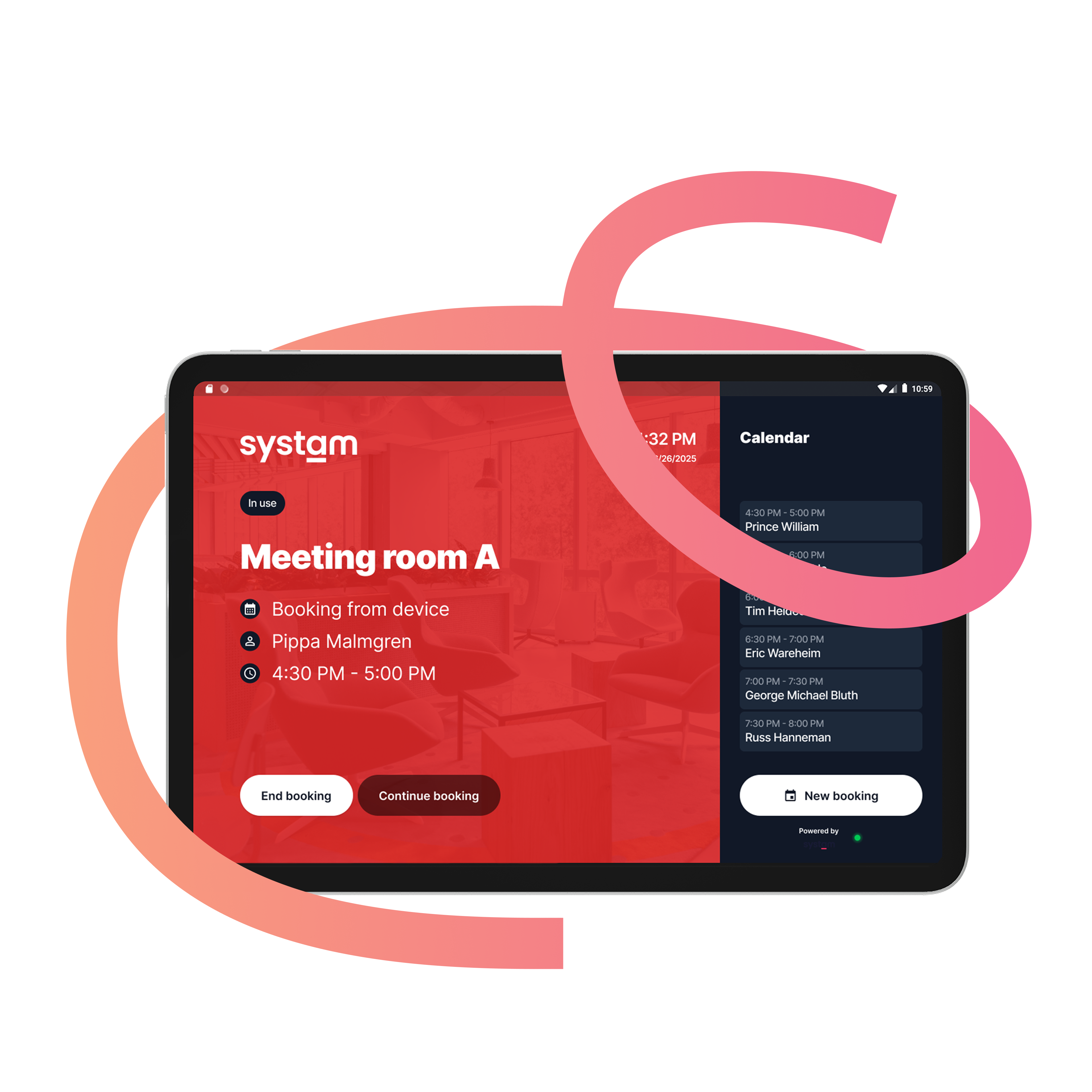 Room booking and meeting room displays
